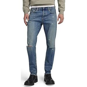 G-STAR RAW Heren Jeans 3301 Slim, Blauw (Antique Faded Oasis Ripped 51001-d498-g128), 33W/34L, Blauw (Antiek Faded Oasis Ripped 51001-d498-g128)
