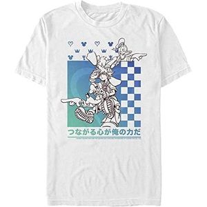 Disney Kingdom Hearts-Power Friends Biologische T-shirt, uniseks, wit, XL, Weiss