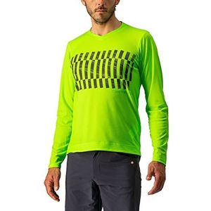 CASTELLI Trail Tech LS T-shirt long homme, Lime électrique/Lime foncée, XS