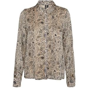 ONLY Vmevi L/S Wvn Btq T-shirt pour femme, Nomad/Aop : evi, L