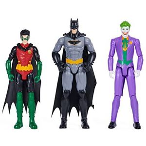 dc comics Batman – set van 3 figuren 30 cm Batman/ROBIN/LE JOKER – DC Comics – figuren Batman Robin Le Joker 30 cm – avonturen van de gemaskerde man – speelgoed voor kinderen vanaf 3 jaar