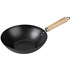 FACKELMANN Wokpan 26 cm - wok voor koken, stoven en braden - geschikt voor gas-, glaskeramiek- en elektrisch fornuis - handvat van hoogwaardig acaciahout