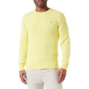 GANT C neck trui heren lichtgeel standaard lichtgeel 3XL, lichtgeel