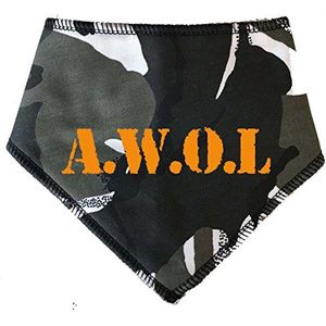 Spoilt rode huisdieren halsdoek voor honden S3, zwart/grijs, camouflage A.W.O.L. militaire stijl, 4 verstelbare honden van een kleine chihuahua tot een St-Bernhardiner XL (middelgrote tot grote hond)