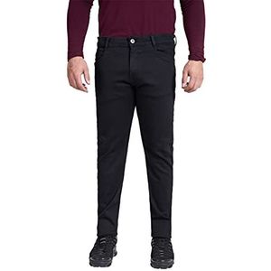 M17 Skinny jeans voor heren, casual jeans, klassiek katoen, skinny jeans met ritssluiting, gulp, zwart.