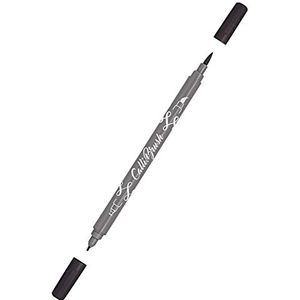 ONLINE Calli.Brush Pen 19052/6 Calli.Brush Pen met dubbele penseelpunt en kalligrafie, handschrift, kleurrijke balpen voor kalligrafie, aquarel, kleur: zwart