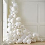 Ginger Ray Luxe witte en crèmekleurige boog met 120 latexballonnen met kunstparels voor bruiloftsdecoratie