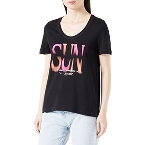 s.Oliver T-shirt manches courtes pour femme, Noir 99d0, 38