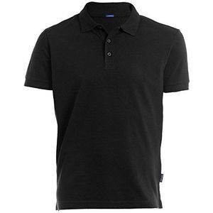 HRM Luxe stretch poloshirt voor heren van 95% katoen en 5% elastaan, basic poloshirt, wasbaar tot 40 graden, hoogwaardige en duurzame herenkleding, zwart (zwart 01)