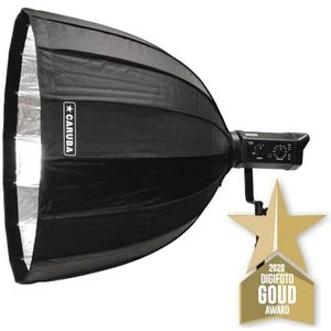 Caruba Deep Parabolic Softbox 120 cm - perfect voor portretten, gelijkmatige en zachte verlichting - diameter 120 cm, diepte 80 cm - 2 diffusers inbegrepen