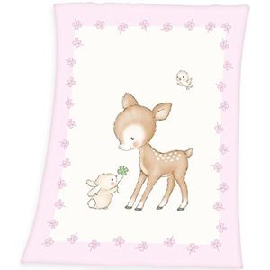 Herding Fynn babydeken ree 75 x 100 cm microvezel wit