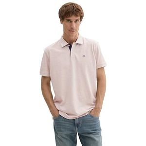 TOM TAILOR 1031006 Basic Piqué poloshirt met opdruk voor heren (1 stuk), 36107 - Licht zandmengsel