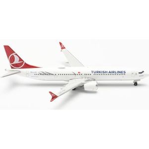 Herpa Turkish Airlines Boeing 737 Max 9 modelvliegtuig, schaal 1/500, model, verzamelstuk, vliegtuig zonder standaard, metalen figuur