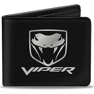 Buckle Down Unisex Volwassen Portemonnee Dodge Viper Zwart/Zilver Logo Portemonnee Dodge Viper Zwart/Zilver Dubbele Folding Portemonnee - Multi -