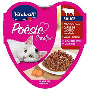 Vitakraft - Poesie Creation saus, natvoer voor katten in salse, variété terrienne en wortel - 85 g