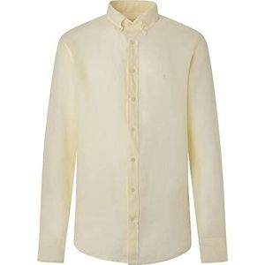 Hackett London Garment Dyed Linen Bs Overhemd voor heren, 668, munt