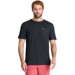 IZOD Saltwater T-shirt voor heren, effen, korte mouwen, met zak, zwart.