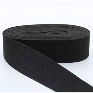 5 meter elastisch verschillende kleuren voor boxershorts, rok, ondergoed, zacht, robuust, goede kwaliteit, 40 mm, 02 Zwart