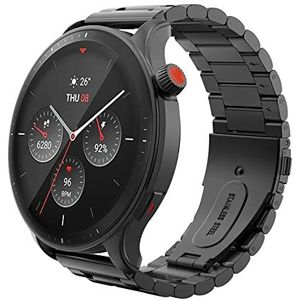 MoKo Armband compatibel met Amazfit GTR 4/3/3 Pro/2/2e/GTR 47 mm/Stratos 3/2, 22 mm roestvrij staal vervangende horlogeband metalen armband