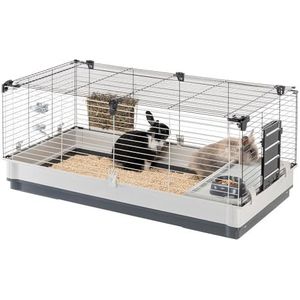Ferplast Kooi voor konijnen Cavia's met grote leefruimte, klein dierenhuis, kleine dierenkooi, 120 x 60 x 50 cm