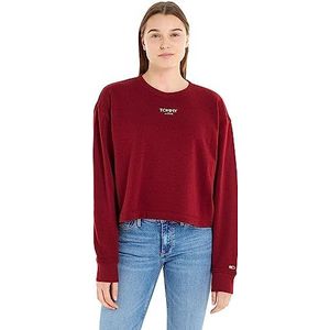 Tommy Jeans Tjw Rlx Crp Ess Logo Crew Trainingspak voor dames, Rood