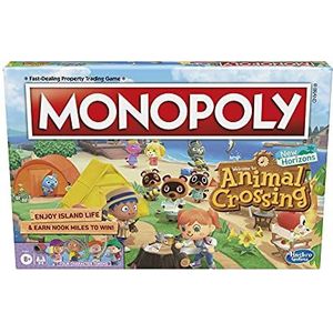 Monopoly - Monopoly Animal Crossing New Horizons Edition gezelschapsspel voor kinderen vanaf 8 jaar, grappig spel voor 2 tot 4 spelers