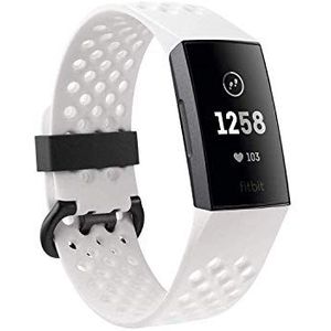 Fitbit Laad de 3 speciale editie op met NFC De innovatieve gezondheids- en fitnesstracker, vorstwit/aluminium/grafietgrijs (inclusief zwarte reserveband), one size fits all