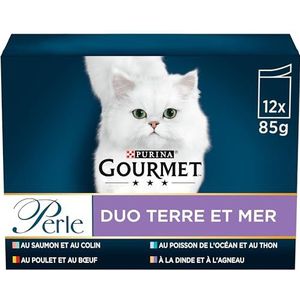 Purina Gourmet kattenvoer Duos de la Mer et de Viandes, 72 zakjes, 12 x 85 g (6 stuks)