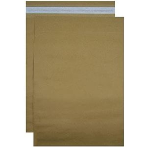 50 enveloppen van kraftpapier in ondoorzichtige kartonnen look met eenvoudige en duurzame zelfsluiting - grote bruine enveloppen - 420 x 500 x 100 mm