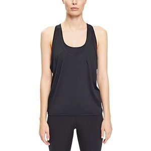 Esprit Sports RCS Top Ed Yoga-shirt voor dames, zwart, L, zwart.