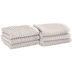 Heckett Lane Bath Guest Towel, 60% bamboe-viscose, 40% katoen, glacier grijs, 30 x 50 cm, 6,0 stuks