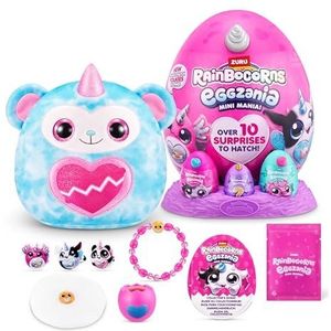 Rainbocorns ZURU Eggzania Mini Mania, aap, van ZURU Plush Surprise Unboxing met Animal Soft Toy, ideaal voor meisjes met fantasierijk spel (Monkey)