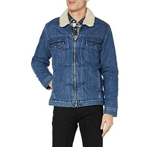 Edwin Panhead Jeansjack voor heren met rits, blauw (middensteen F8md)