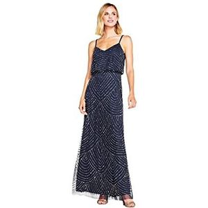 Adrianna Papell Jasje Lng Damesjurk, Navy Blauw