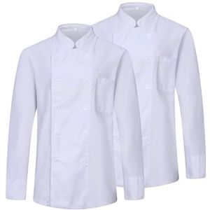 MISEMIYA Koksjas (set van 2) voor heren, koksjas 842, wit, 3XL, koksjas 842 wit