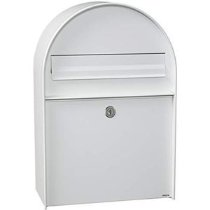 MEFA 401000M brievenbus Amber 401 (kleur rond wit), regenbescherming, achteropening, afmetingen: 55 x 380 x 210 mm)