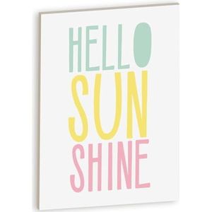 Declea Plaque décorative en bois Hello Sunshine, formes en bois à suspendre ou à poser, décoration de chambre en bois pour enfants, design