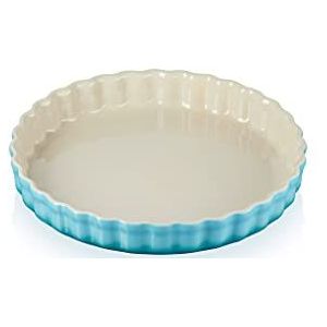 Le Creuset Héritage taartvorm, keramiek, Ø 28 cm, 1,82 kg, Caribisch blauw