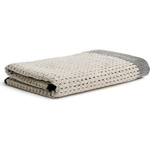 MÖVE Eden Saunahanddoek Möve Eden piqué-structuur met buiszoom, 80 x 200 cm, Made in Germany, 80% katoen / 20% linnen, natuur/zwart (beige)