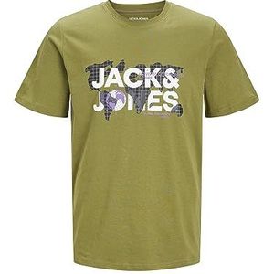 JACK & JONES Jcodust Tee SS Crew Neck Noos T-shirt voor heren, Olijfboom tak