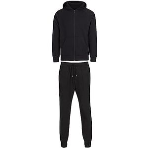 Trigema Comfortabele jumpsuit voor heren met capuchon, zwart.