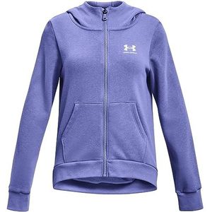 Under Armour Ua Rival fleece hoodie voor meisjes met volledige ritssluiting, fleece sweatshirt voor meisjes