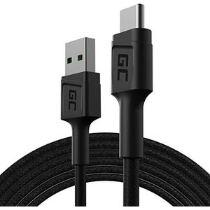 GC PowerStream | 2 m USB C kabel type C nylon oplaadkabel | voor Samsung Galaxy S22 S21 S20 Ultra S10 S9 S8+ | Note 20 10 9 8 | A80 A71 A70 A50 A42 A41 | Huawei Honor P40 P30 P20 P2010 P9 Lite
