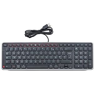 Contour Balance Keyboard | bedraad toetsenbord met USB-kabel | Franse lay-out | ultradun | ergonomisch | cijferblok + multimedia-toetsen | thuis en kantoor | voor Windows en Mac