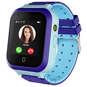 4G Smartwatch voor meisjes jongens, slim horloge voor kinderen, IP67 waterdichte WiFi smartwatch telefoon met GPS tracker videogesprek SOS voor kinderen kinderen 3-14 jaar oude verjaardagscadeaus (blauw)