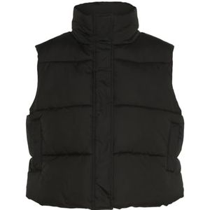 PIECES Pcbee High Neck Cropped Puffer Vest Mm West Dames, zwart., S