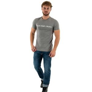 Calvin Klein Jeans Core Institutional Logo T-shirt Slim S/S heren, Mid Grey Heather