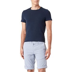 Timezone Jannotz Slim Shorts voor heren, Blauwe en witte strepen