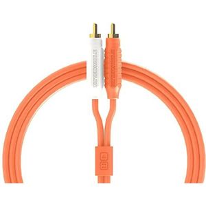 DJ Techtools Chroma Cables Audio MK2 RCA - RCA Neon Orange, hoogwaardige stereo-kabel (Easy Wrap HQ rubber, steck Goldete, 2,0m lang, geïntegreerde klittenbandkabel), neon oranje