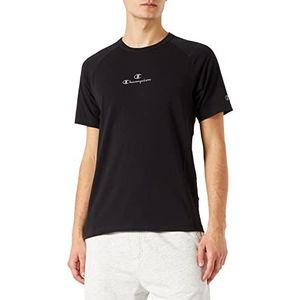 Champion C-Sport T-shirt voor heren, Script Logo met korte mouwen, zwart.